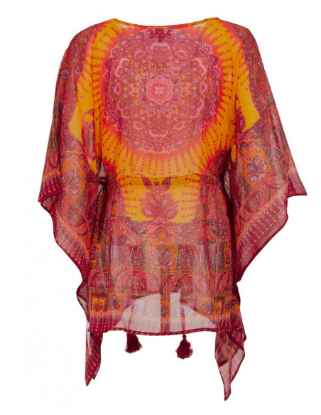 blousse poncho orange