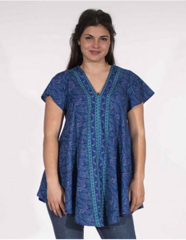 Blouse femme polyester sari orientale légère et douce
