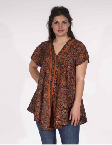 Blouse polyester sari orientale légère et douce