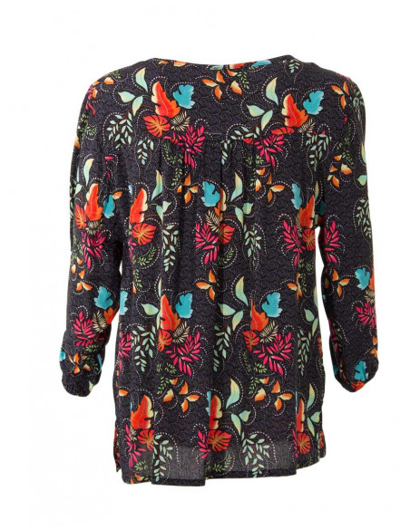 Loose blouse with flower print