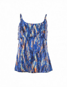 Blue ethnic graphic top 2