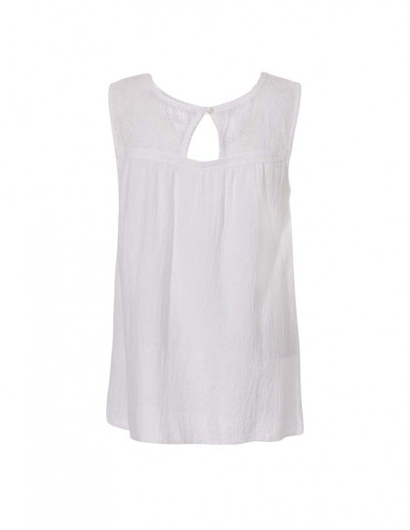 White embroidered white top