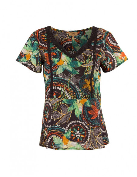 Coloured seashell print top