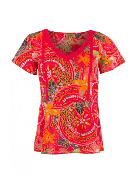 Coloured seashell print top