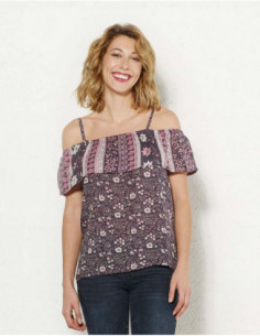 Blouse femme viscose épaules nues