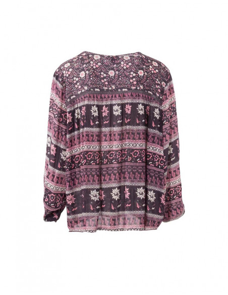 Chemisier viscose manches longues bohème 