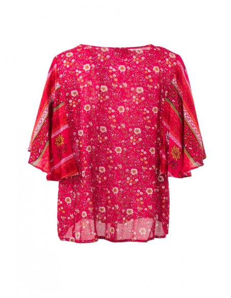 Women's printed blouse with 3/4 sleeves