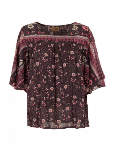 Blouse femme imprimée manches 3/4