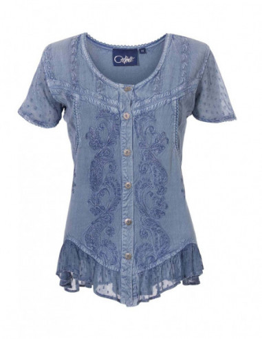 Blouse femme brodée avec volants