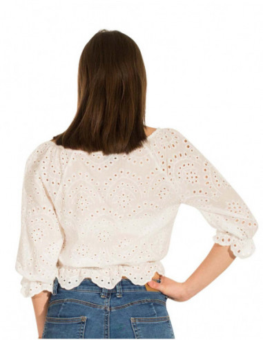 Chemisier blanc manches bouffantes