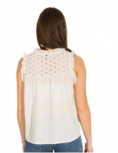 Tank top woman white original embroidery