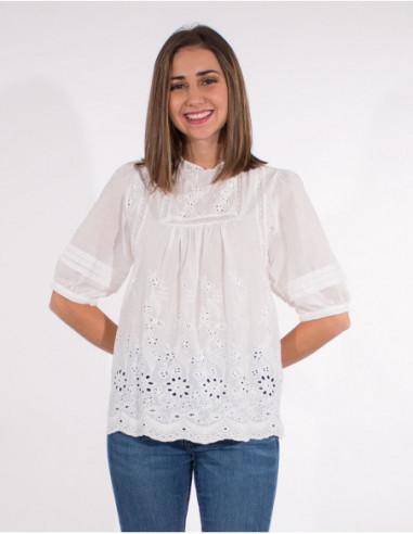 Blouse blanche manches bouffantes