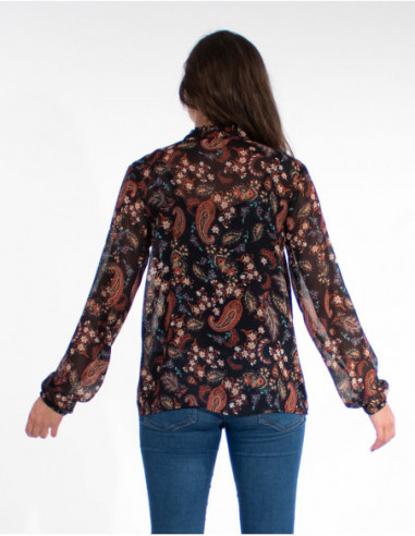 Chemisier femme polyester glamour et transparence
