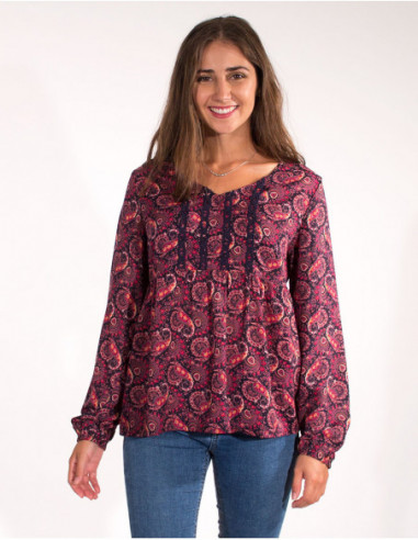 Romantic Cashmere Print Blouse
