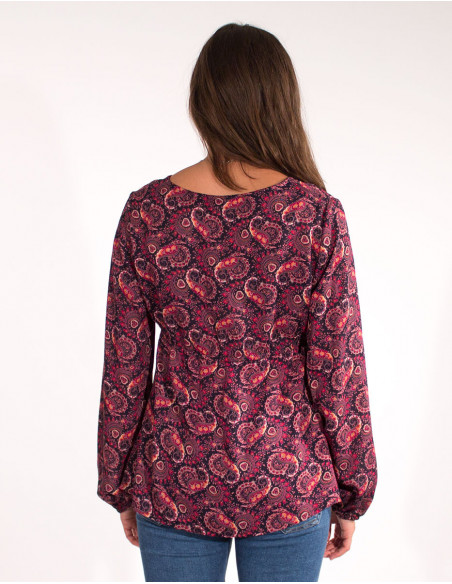 Romantic Cashmere Print Blouse