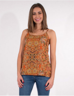 Women's sari print tank top