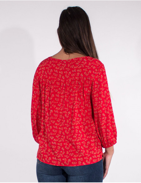 3/4 sleeves printed blouse for women