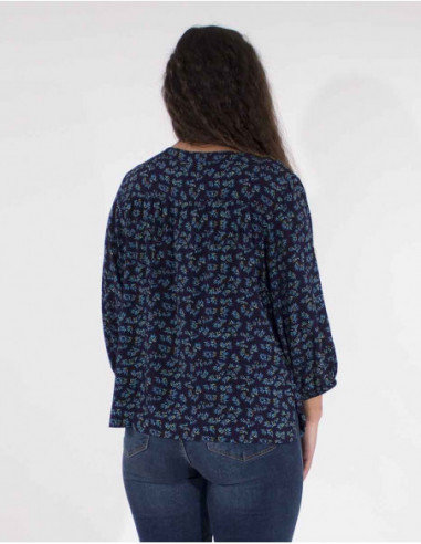 3/4 sleeves printed blouse for women