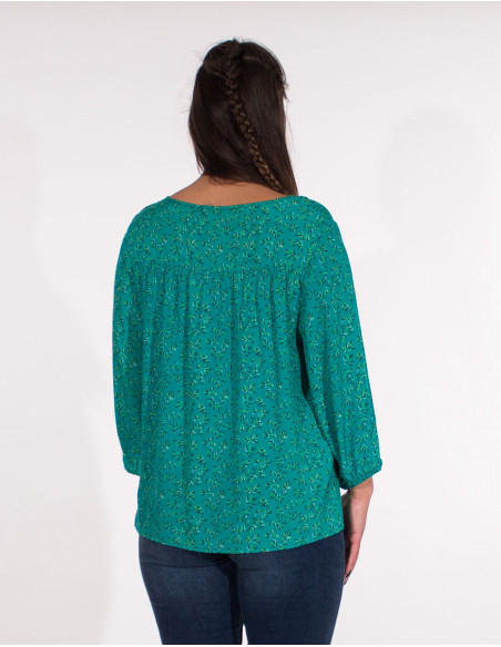 Blouse city turquoise pour femme