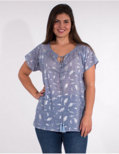 Blouse légère bleue pour femme