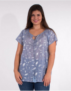 Blouse légère bleue pour femme 2
