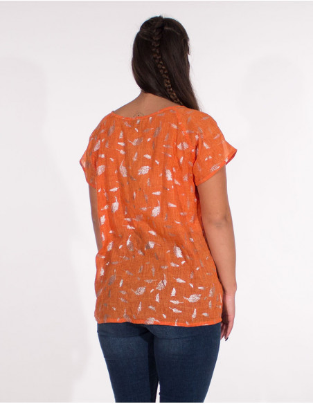 Blouse d'été corail pour femme