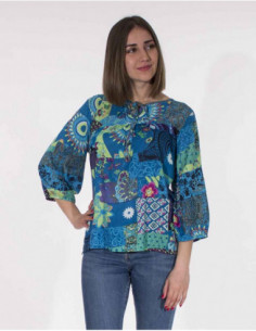 Blouse with printed sleeves 2