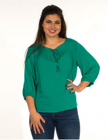 Blouse pour femme ronde couleur vert menthe