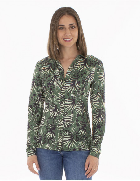 Women's slim-fit blouse original print