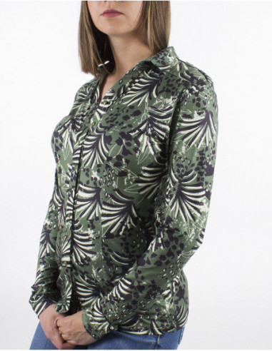 Women's slim-fit blouse original print