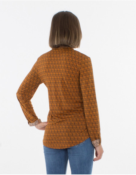 Blouse pour femme Col V moutarde