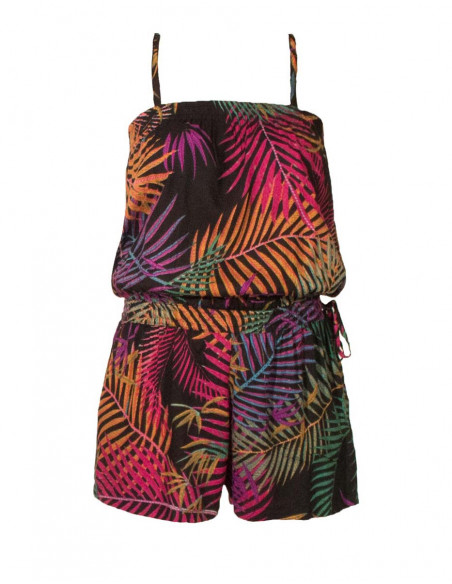 Playsuit with palm leaves
