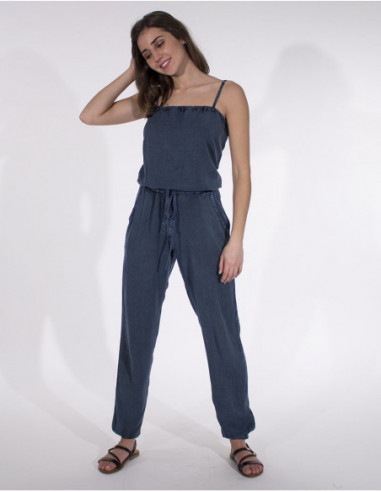 Combinaison unie jean stone washed