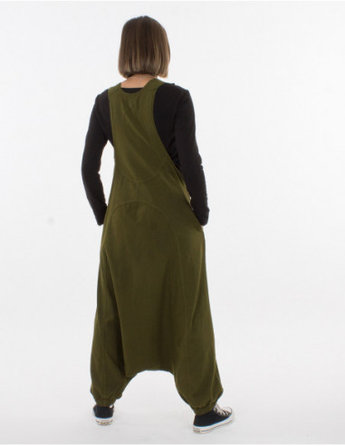 Combi sarouel femme ethnique coton kaki