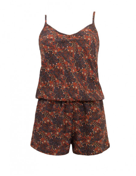 Combi short fluide et original noirs et orange