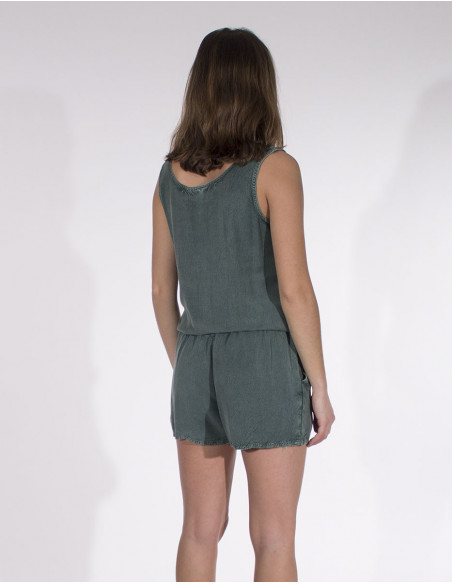 Stone wash playsuit