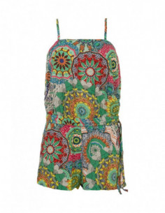 Combishort viscose imprimé ethnique verte