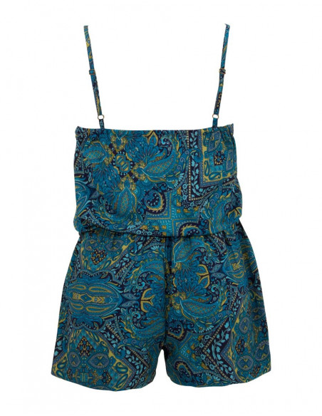 Colorful ethnic jumpsuit with suspenders