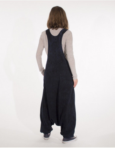 combinaison femme coton SW manches courte sarouel bleu