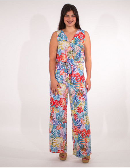 Combi wrap trousers w/ elasticated waist