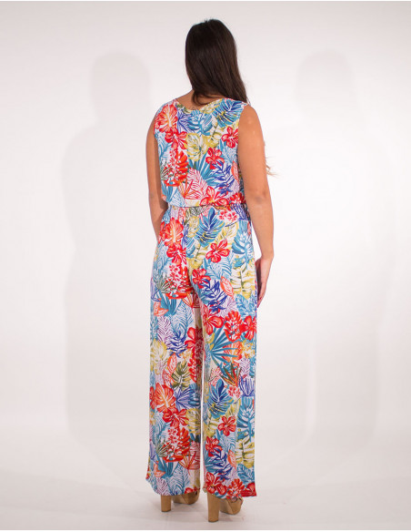 Combi pantalon à fleurs élégant et original