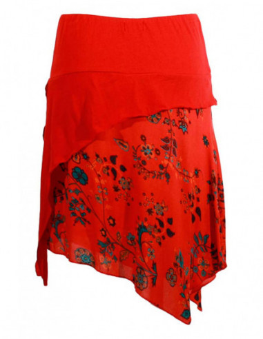 Rayon skirt with knitted cotton belt