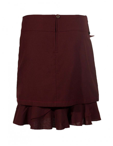 jupe courte marron hiver doublée ceinture à nouer