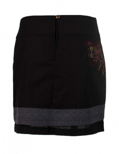 jupe courte noire doublée coton
