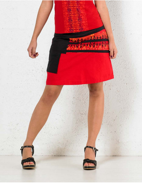 jupe courte imprimé aztèque ethnique