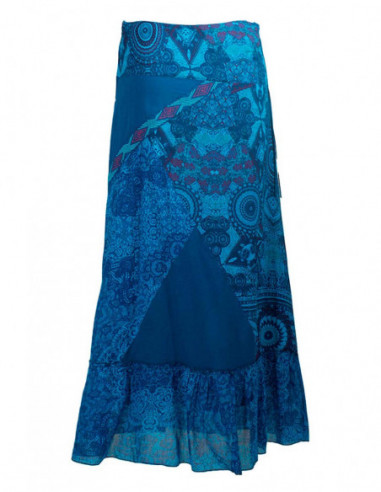 Cotton voile long skirt with lining