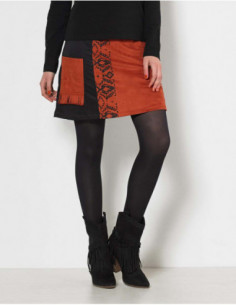 Jupe boho chic suedine