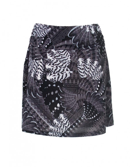 Knitted skirt with birds print