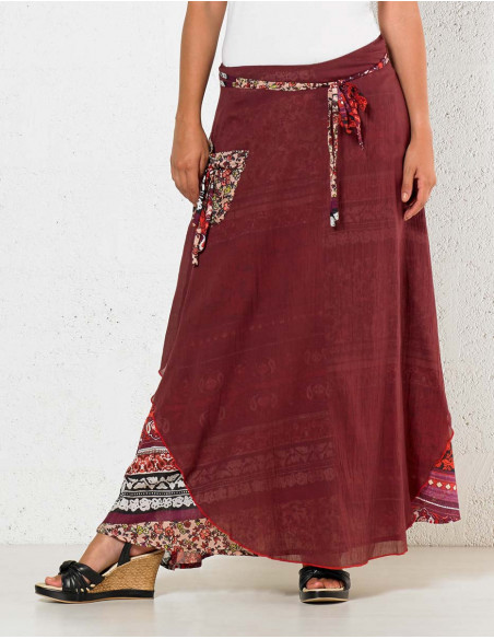 jupe longue imprimé indien en voile de coton boheme