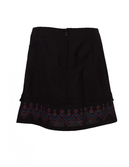 jupe noire ethnique avec franges